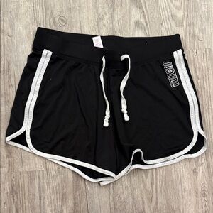 Justice Black and White Athletic Shorts